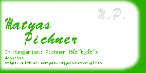 matyas pichner business card